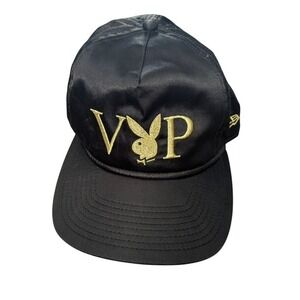 New Era Playboy V.I.P.‎ Hat Satin Snapback Cap Black Gold OSFA Streetwear